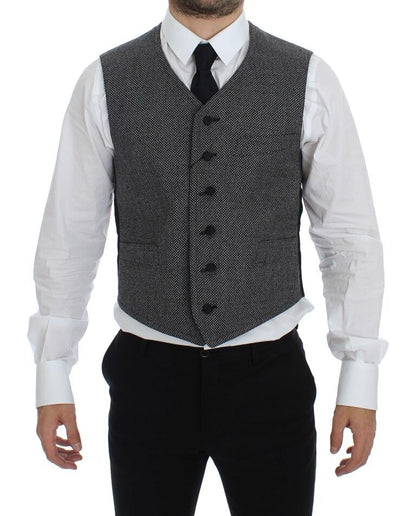 Dolce & Gabbana Elegant Single Breasted Gray Dress Vest Dolce & Gabbana