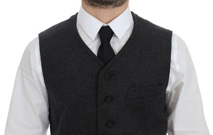 Dolce & Gabbana Elegant Gray Wool Blend Dress Vest Dolce & Gabbana