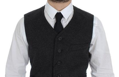 Dolce & Gabbana Elegant Gray Wool Blend Dress Vest Dolce & Gabbana