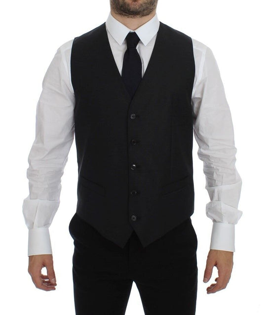 Dolce & Gabbana Elegant Gray Wool Blend Dress Vest Dolce & Gabbana