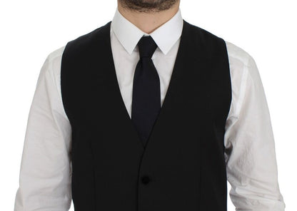 Dolce & Gabbana Elegant Black Wool Formal Dress Vest Dolce & Gabbana