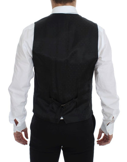 Dolce & Gabbana Elegant Black Wool Formal Dress Vest Dolce & Gabbana