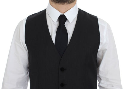 Dolce & Gabbana Elegant Gray Wool Dress Vest Dolce & Gabbana