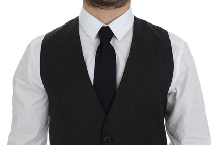 Dolce & Gabbana Elegant Gray Wool Formal Dress Vest Dolce & Gabbana