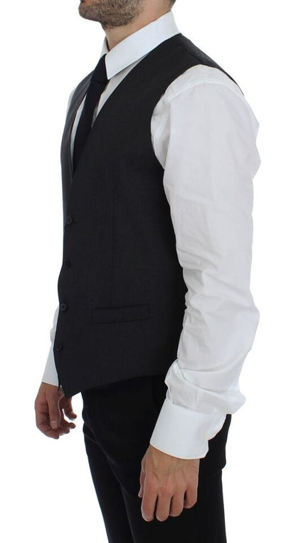 Dolce & Gabbana Elegant Gray Wool Formal Dress Vest Dolce & Gabbana