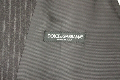 Dolce & Gabbana Elegant Gray Striped Wool Dress Vest Dolce & Gabbana