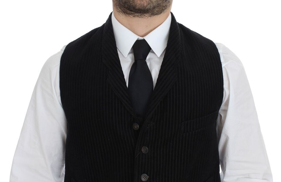 Dolce & Gabbana Elegant Black Manchester Dress Vest Dolce & Gabbana