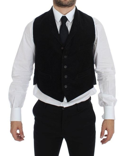 Dolce & Gabbana Elegant Black Manchester Dress Vest Dolce & Gabbana