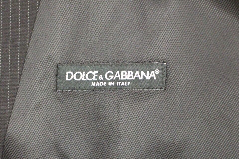 Dolce & Gabbana Elegant Black Striped Wool Dress Vest Dolce & Gabbana