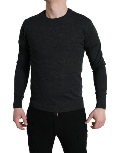 Dolce & Gabbana Elegant Gray Wool Pullover Sweater Dolce & Gabbana