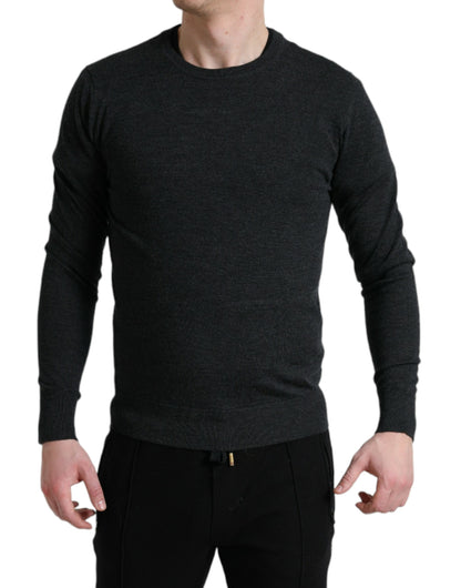 Dolce & Gabbana Elegant Gray Wool Pullover Sweater Dolce & Gabbana