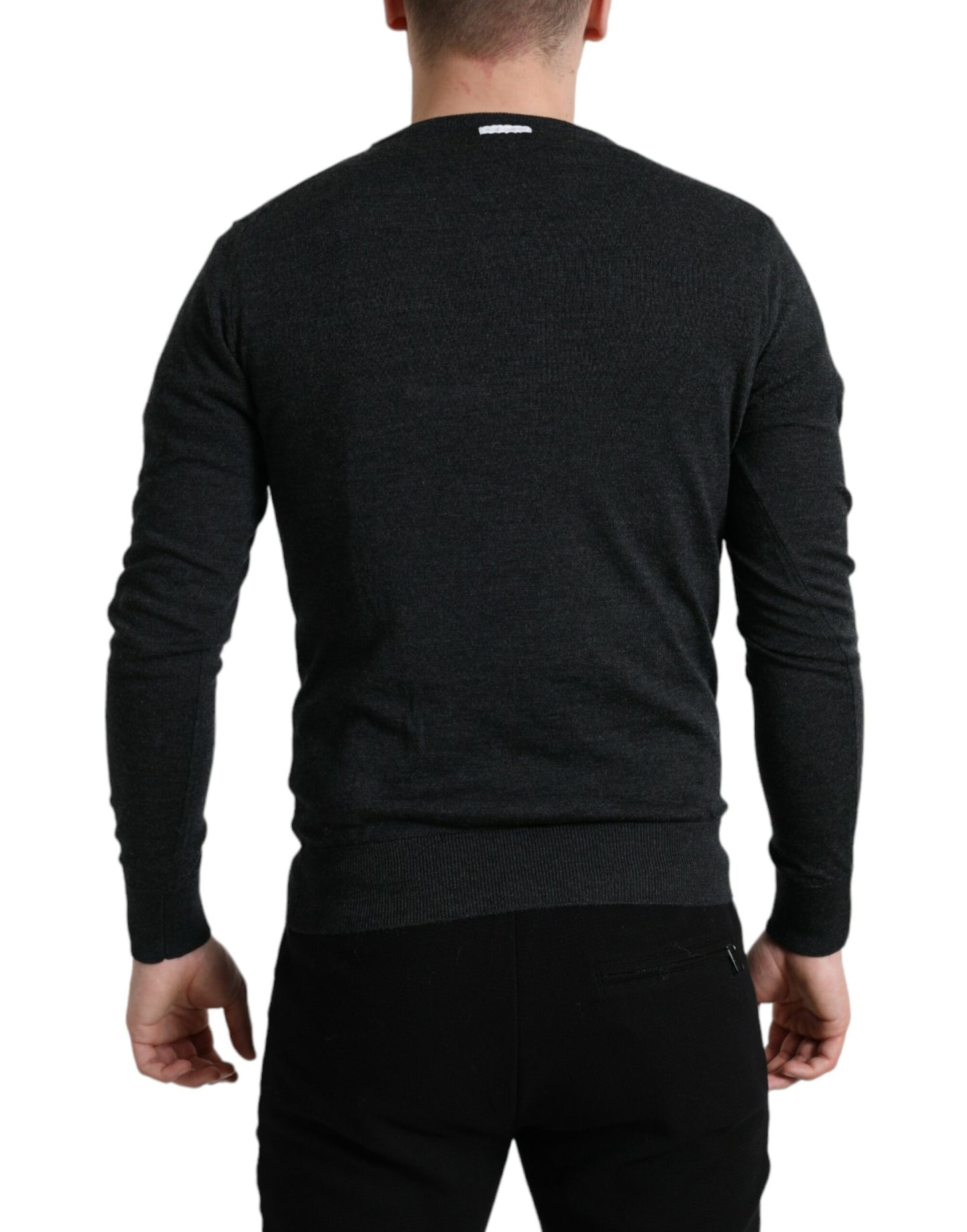 Dolce & Gabbana Elegant Gray Wool Pullover Sweater Dolce & Gabbana