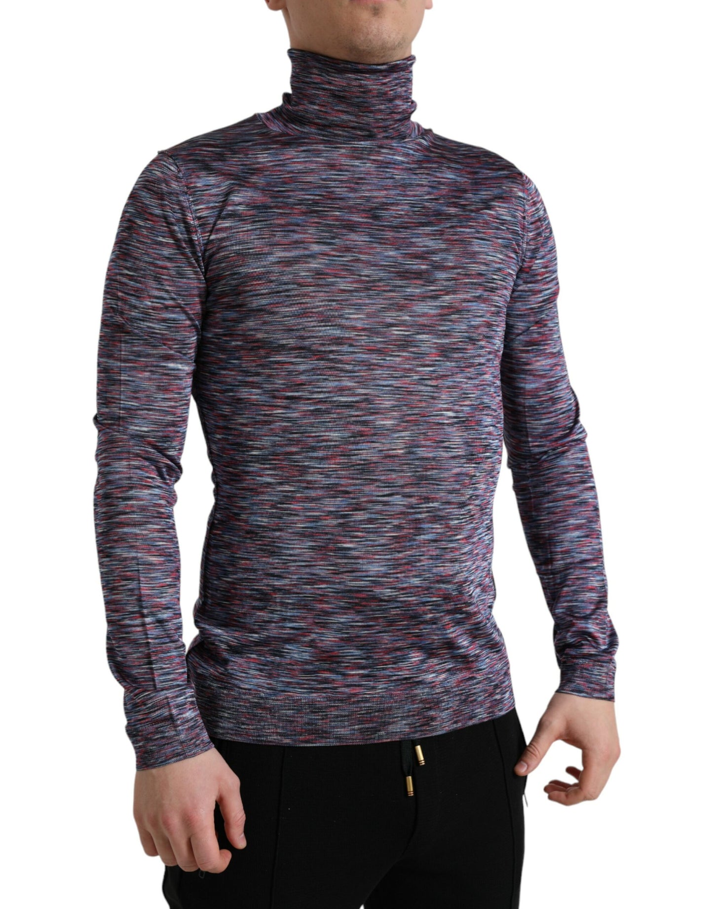 Dolce & Gabbana Elegant Turtleneck Pullover Sweater in Blue Purple Dolce & Gabbana