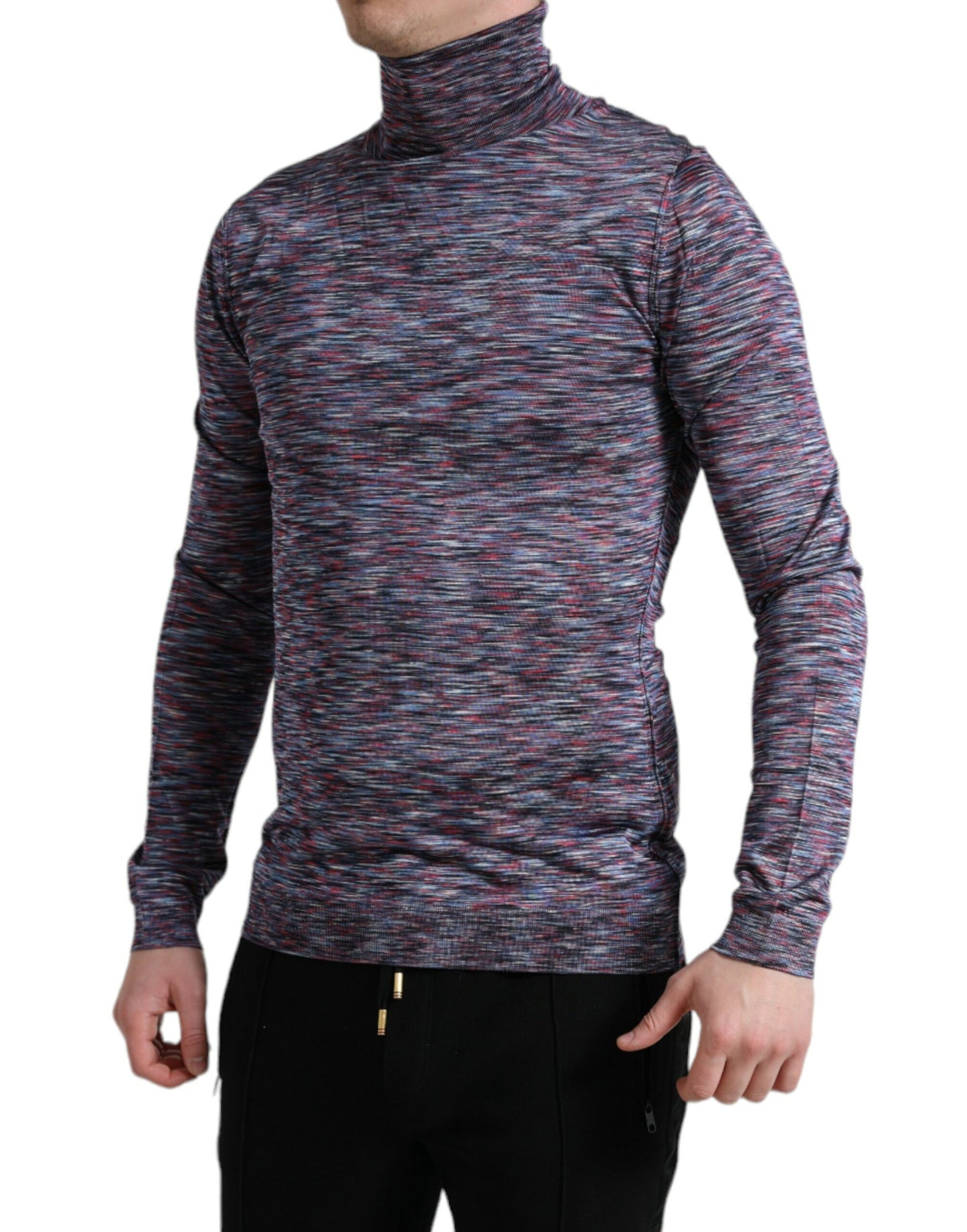 Dolce & Gabbana Elegant Turtleneck Pullover Sweater in Blue Purple Dolce & Gabbana