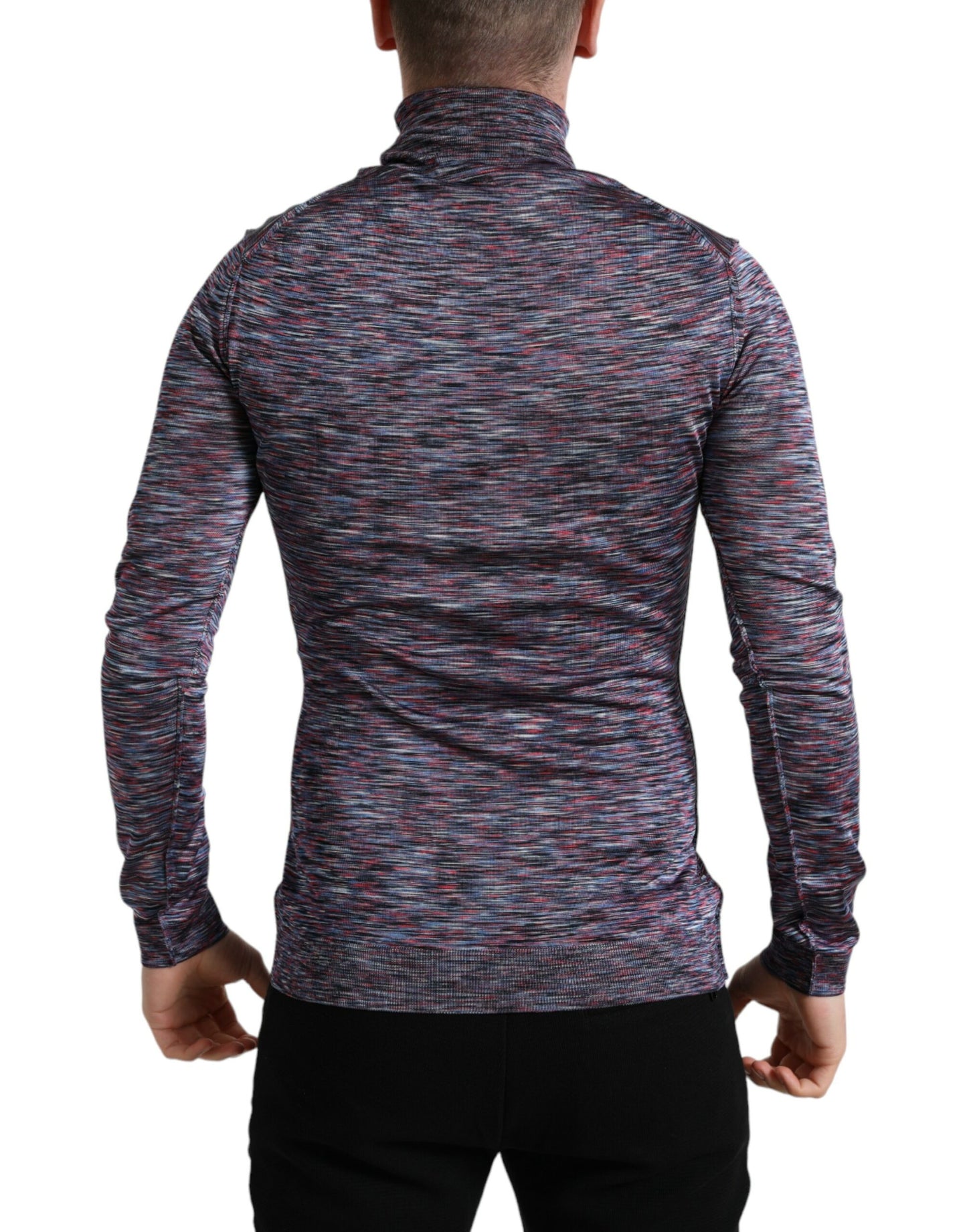 Dolce & Gabbana Elegant Turtleneck Pullover Sweater in Blue Purple Dolce & Gabbana