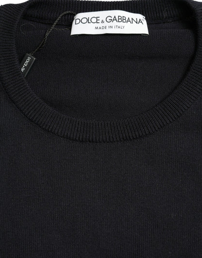 Dolce & Gabbana Elegant Blue Cotton Pullover Sweater Dolce & Gabbana