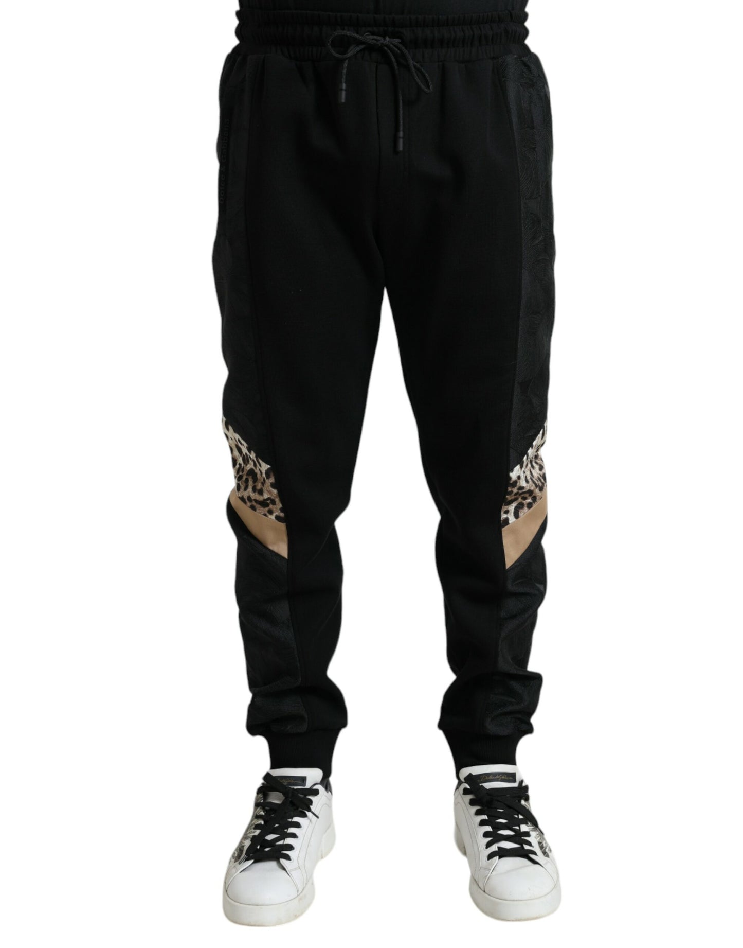 Dolce & Gabbana Elegant Black Leopard Jogger Pants Dolce & Gabbana