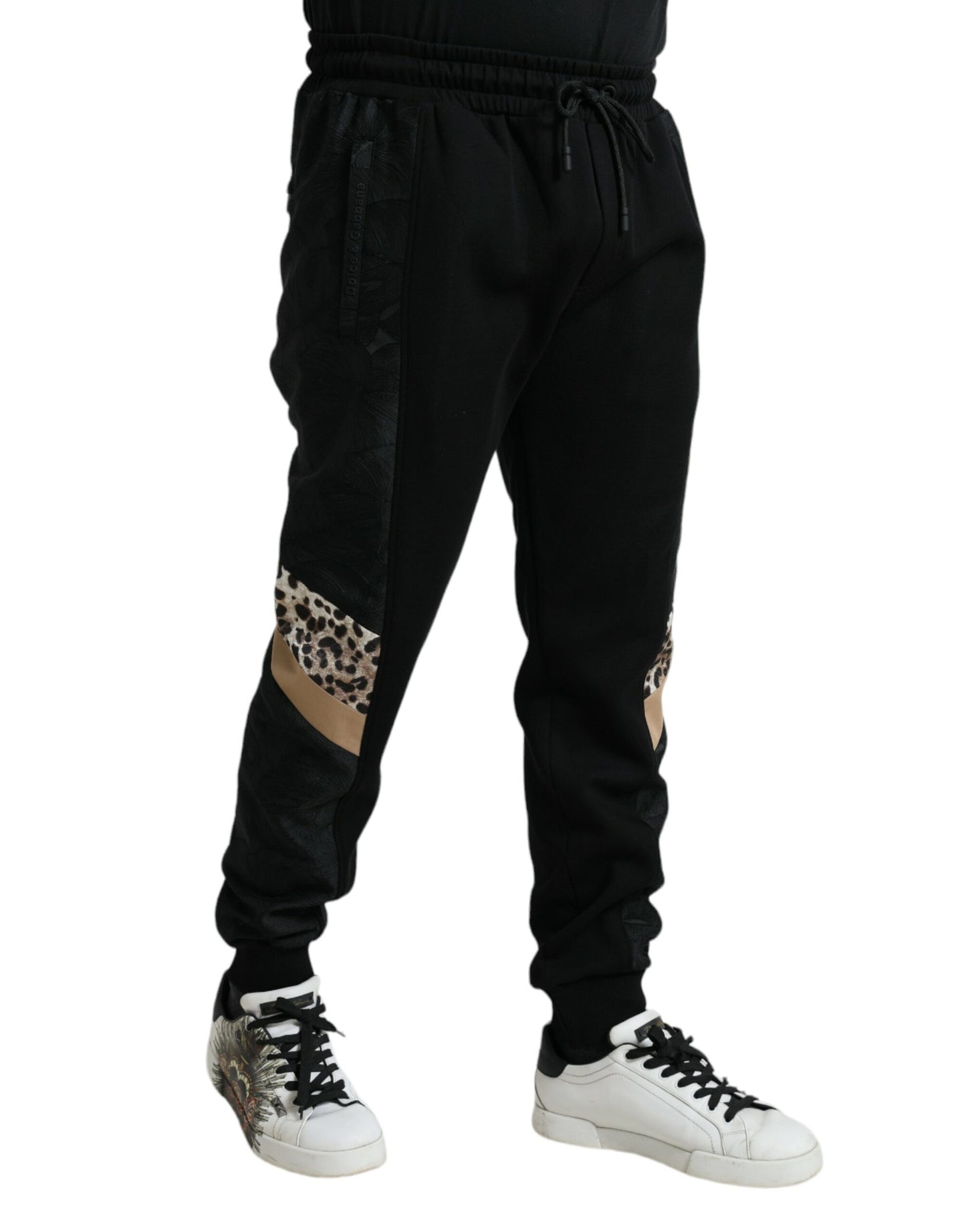 Dolce & Gabbana Elegant Black Leopard Jogger Pants Dolce & Gabbana