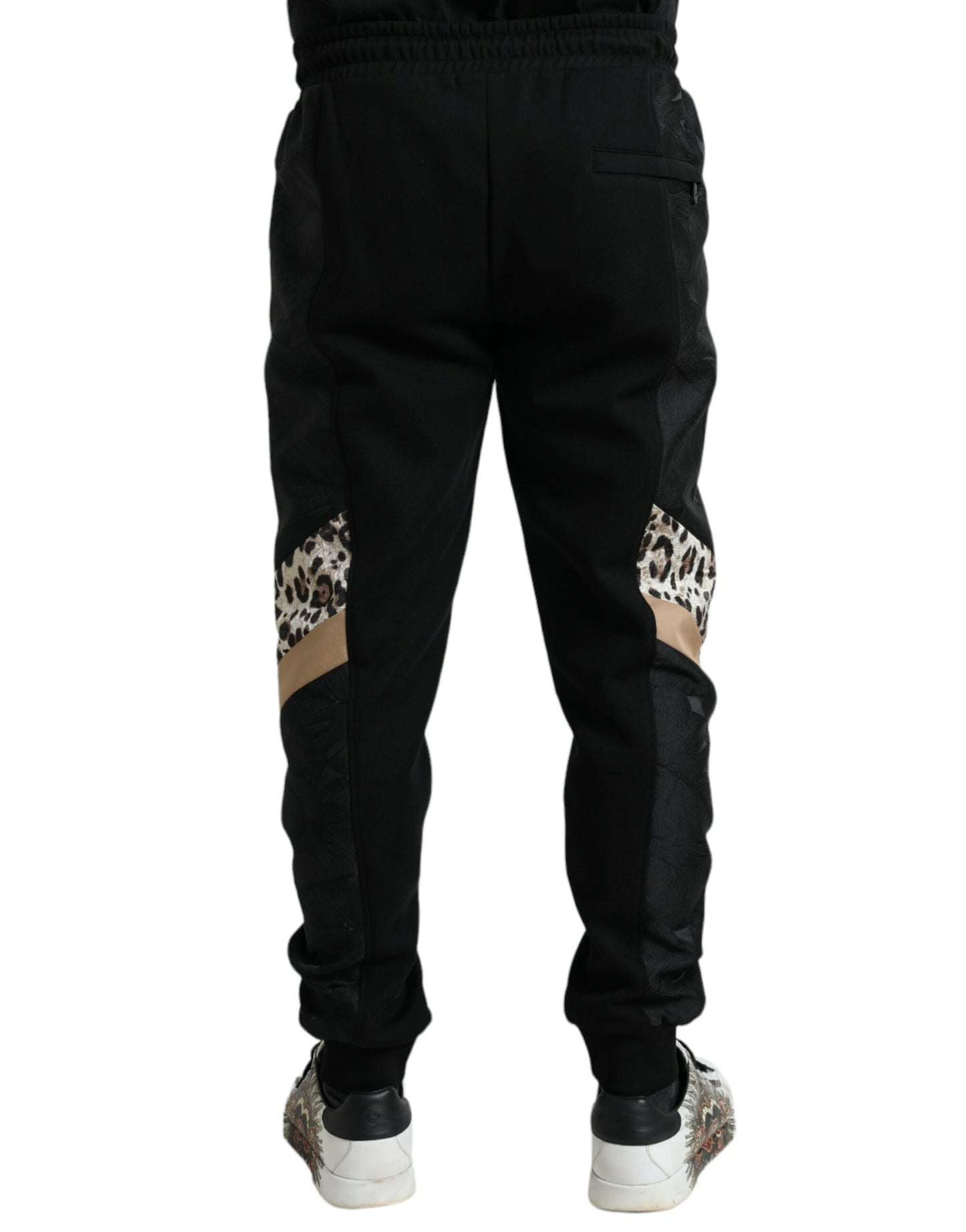 Dolce & Gabbana Elegant Black Leopard Jogger Pants Dolce & Gabbana