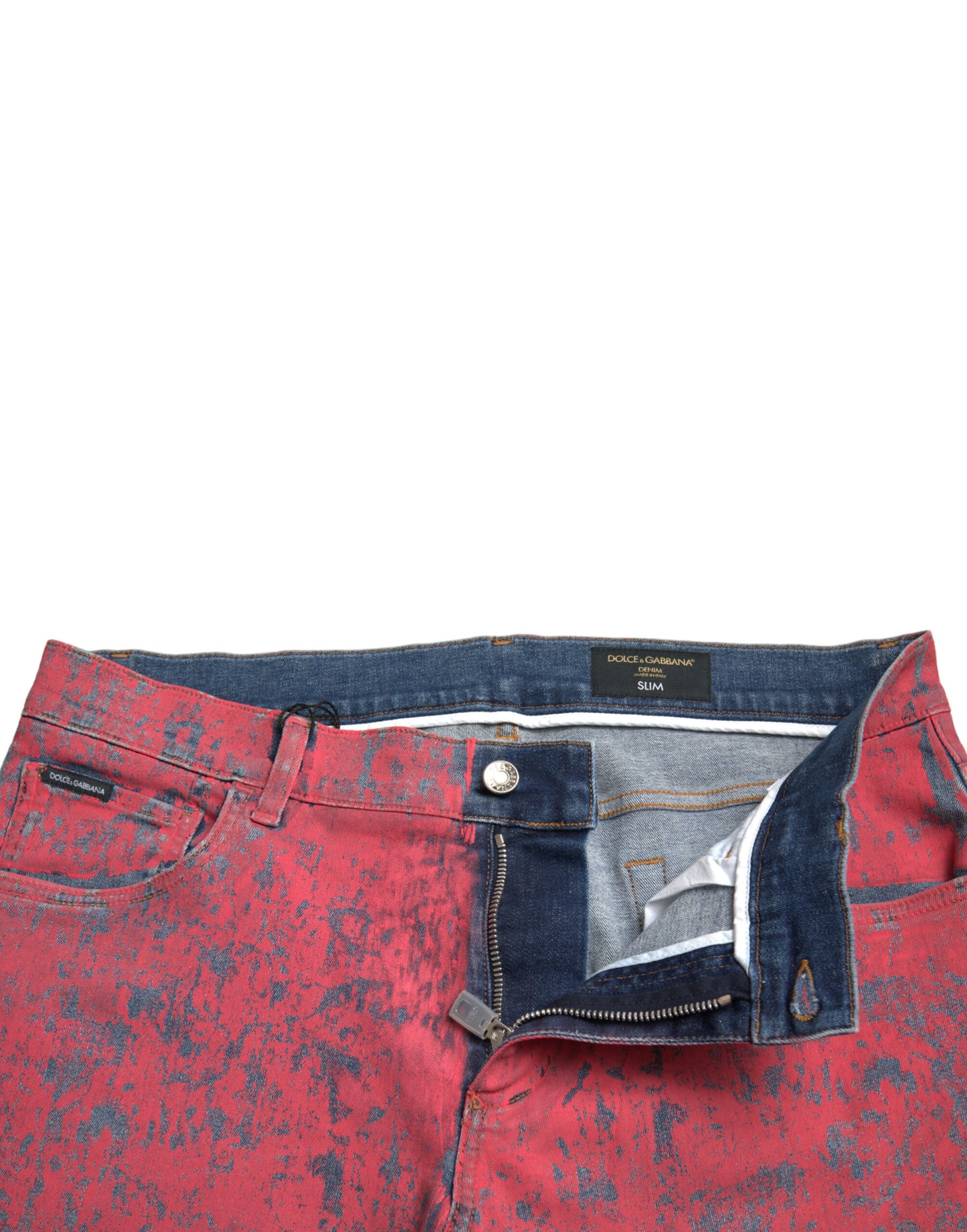 Dolce & Gabbana Red Tie Dye Skinny Denim Jeans Dolce & Gabbana