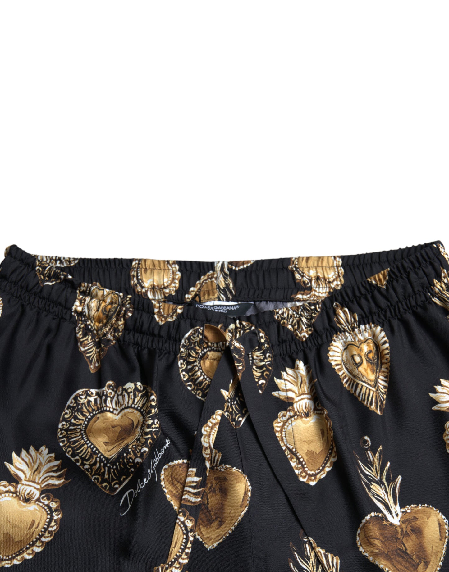 Dolce & Gabbana Chic Heart Print Silk Pajama Pants Dolce & Gabbana