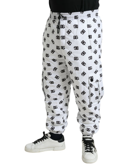 Dolce & Gabbana Chic White Jogger Pants with Iconic DG Print Dolce & Gabbana