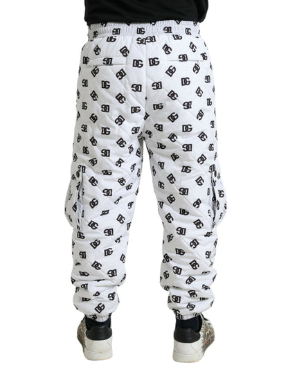 Dolce & Gabbana Chic White Jogger Pants with Iconic DG Print Dolce & Gabbana