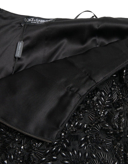 Dolce & Gabbana Black Crystal-Embellished Runway Skirt Dolce & Gabbana