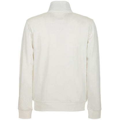 Fred Mello Elegant White Turtleneck Sweater with Zip Closure