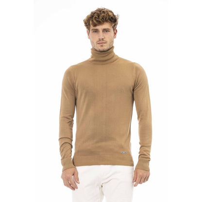 Baldinini Trend Beige Modal Men Sweater Baldinini Trend