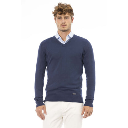 Baldinini Trend Blue Modal Men Sweater Baldinini Trend