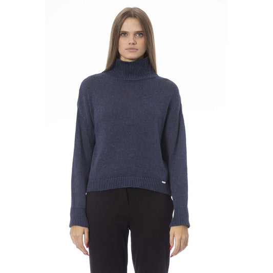 Baldinini Trend Blue Wool Women Sweater Baldinini Trend