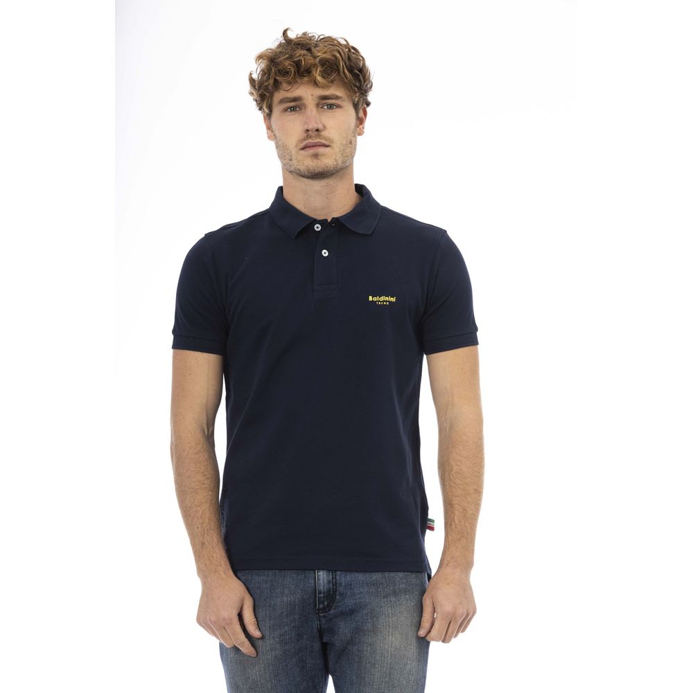 Baldinini Trend Blue Cotton Men Polo Baldinini Trend