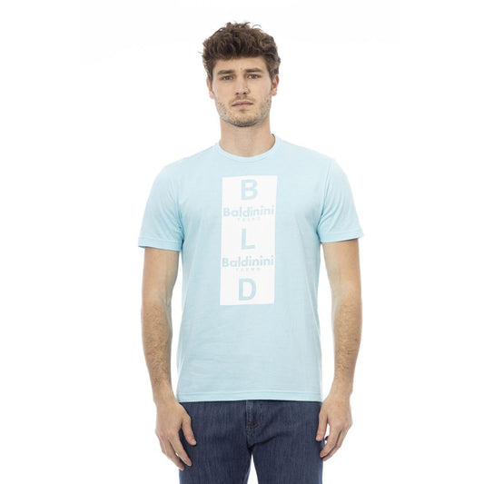 Baldinini Trend Light Blue Cotton Men T-Shirt Baldinini Trend