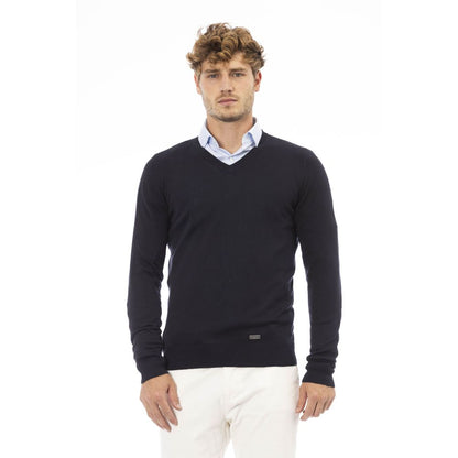 Baldinini Trend Blue Modal Men Sweater Baldinini Trend