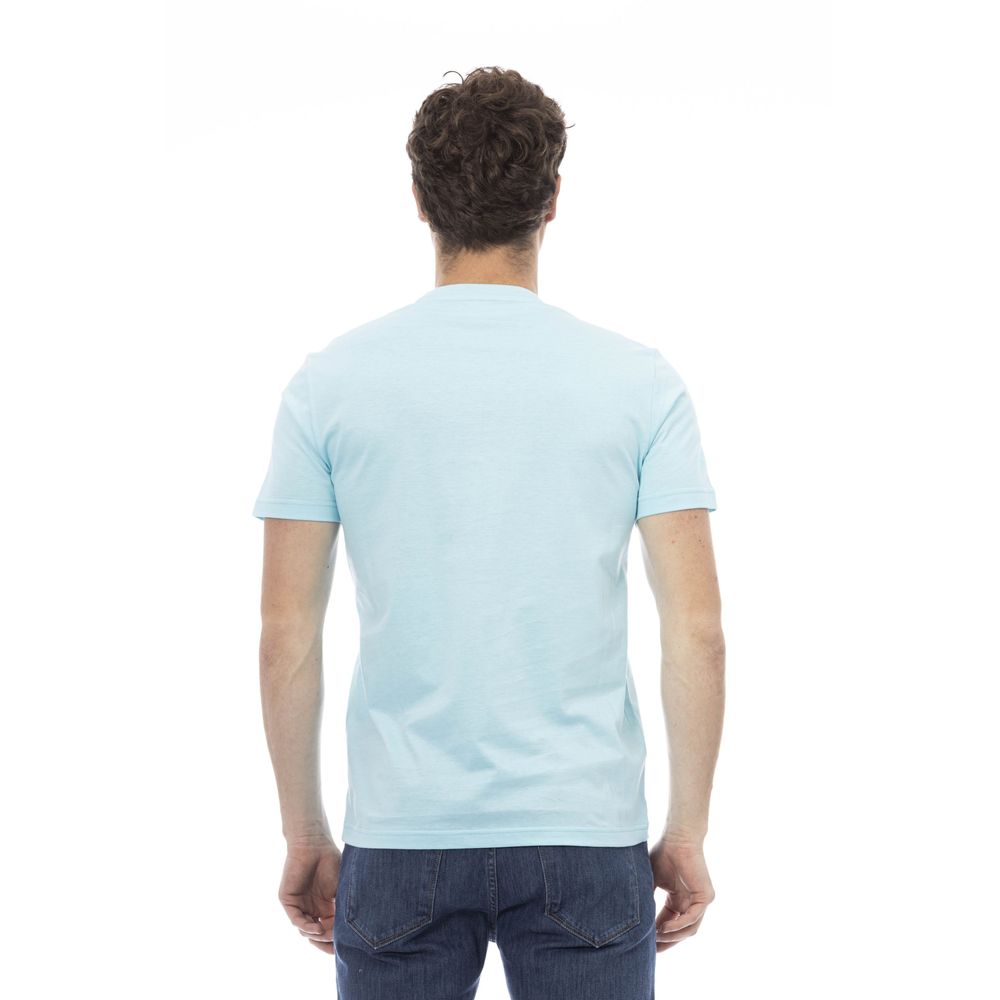 Baldinini Trend Light Blue Cotton Men T-Shirt Baldinini Trend