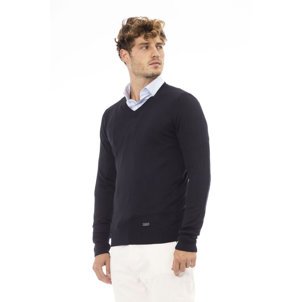 Baldinini Trend Blue Modal Men Sweater Baldinini Trend