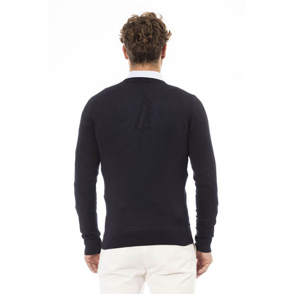 Baldinini Trend Blue Modal Men Sweater Baldinini Trend