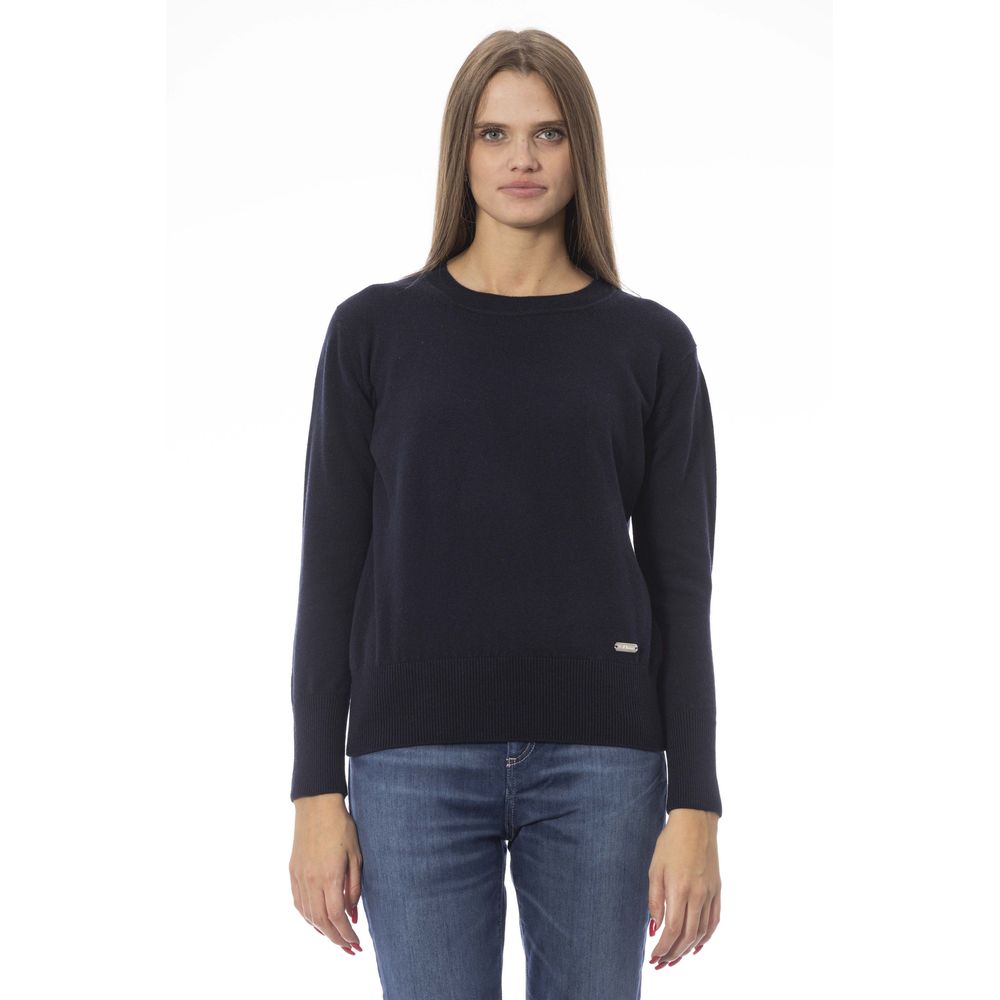 Baldinini Trend Blue Wool Women Sweater Baldinini Trend