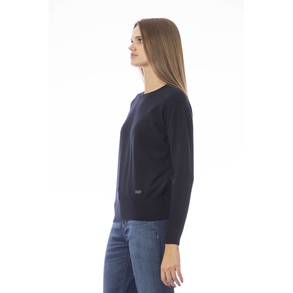 Baldinini Trend Blue Wool Women Sweater Baldinini Trend