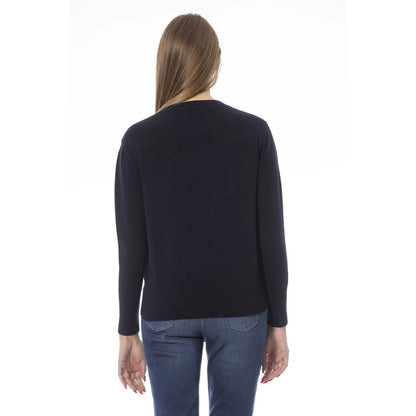 Baldinini Trend Blue Wool Women Sweater Baldinini Trend