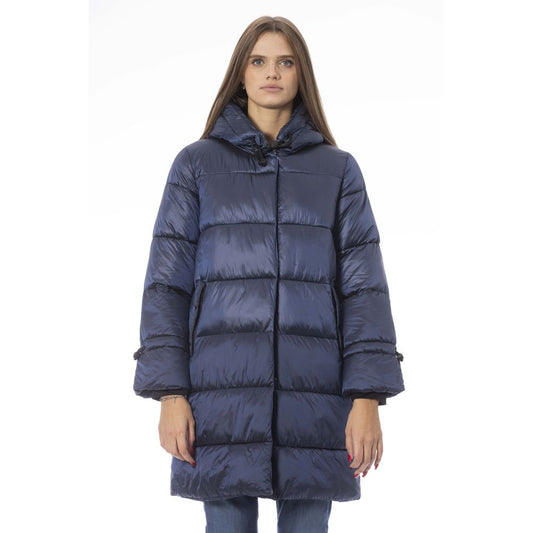 Baldinini Trend Light Blue Nylon Women Jacket Baldinini Trend