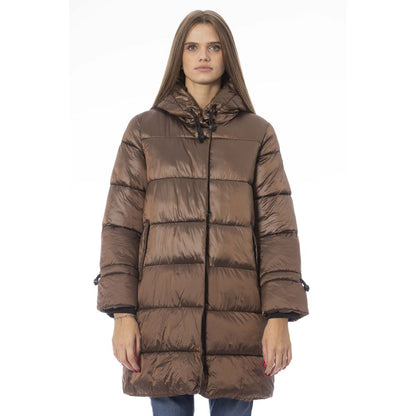 Baldinini Trend Brown Nylon Women Jacket Baldinini Trend