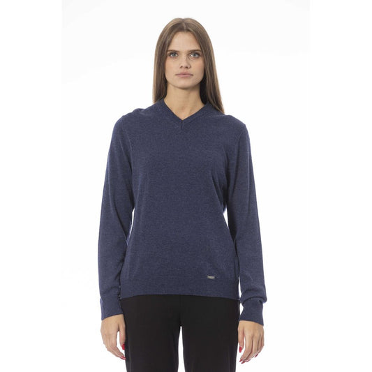 Baldinini Trend Blue Wool Women Sweater Baldinini Trend