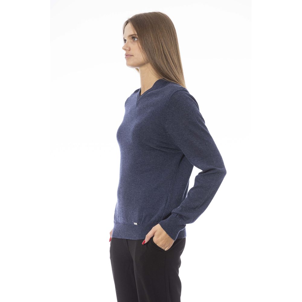 Baldinini Trend Blue Wool Women Sweater Baldinini Trend