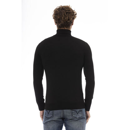 Baldinini Trend Black Wool Men Sweater Baldinini Trend