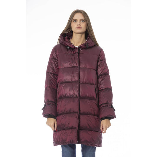 Baldinini Trend Burgundy Nylon Women Coat Baldinini Trend