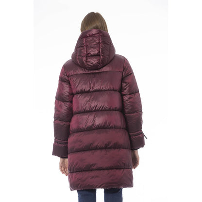 Baldinini Trend Burgundy Nylon Women Coat Baldinini Trend