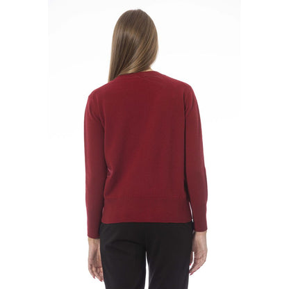 Baldinini Trend Red Wool Women Sweater Baldinini Trend