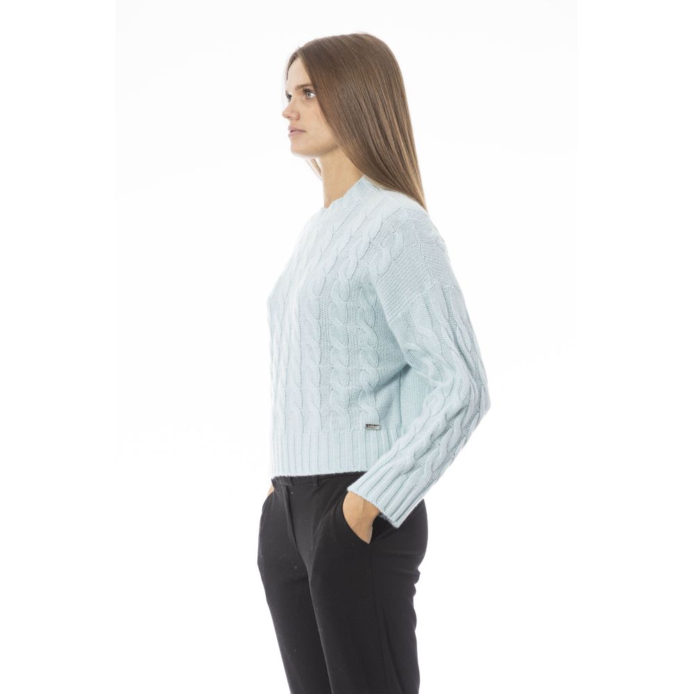 Baldinini Trend Light Blue Wool Women Sweater Baldinini Trend